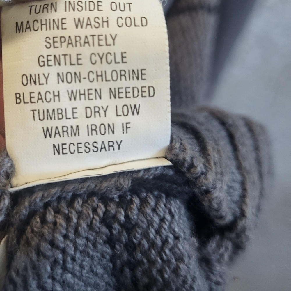 Quite Luxury"On The Byas" Cocktails Party Mens Cardigan  Gray/White/Blue, Size L - Picture 6 of 7